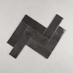 Gioia Materia Faïence Effet Zellige Noir ARTISAN 6.5x20 Graphite - Les Carreaux de Jean