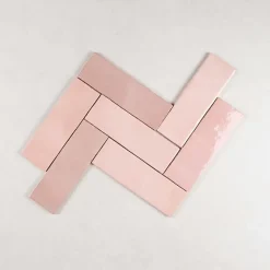 Gioia Materia Faïence Effet Zellige Rose ARTISAN 6.5x20 Rose - Les Carreaux de Jean