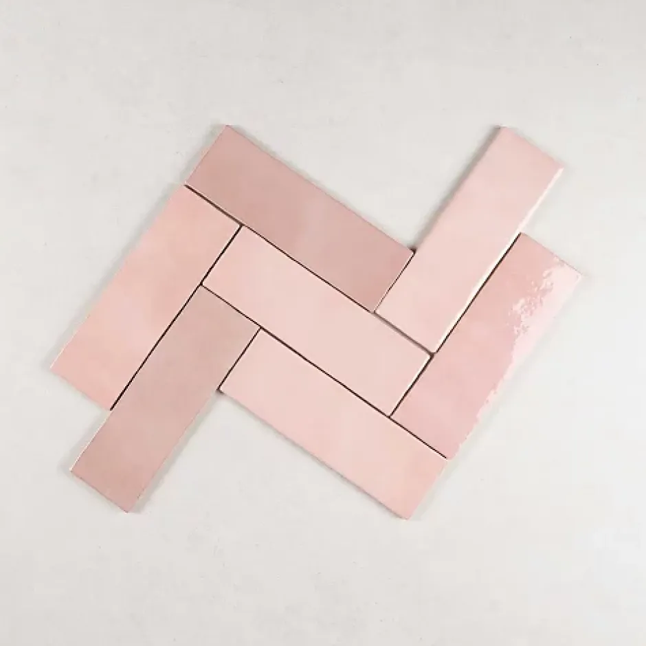 Gioia Materia Faïence Effet Zellige Rose ARTISAN 6.5x20 Rose - Les Carreaux de Jean