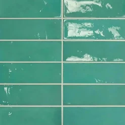 Gioia Materia Faïence Effet Zellige Turquoise VILLAGE 6,5x20 Teal - LES CARREAUX DE JEAN