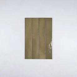 Gioia Materia Faïence Effet Zellige Vert Olive MANACOR 6,5x40 basil green - Les Carreaux de Jean