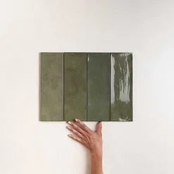 Faïence Effet Zellige Vert CINQUE TERRE Emerald 10x30cm - Les Carreaux de Jean-Reflex Boutique