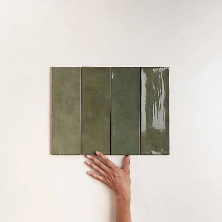 Faïence Effet Zellige Vert CINQUE TERRE Emerald 10x30cm - Les Carreaux de Jean-Reflex Boutique