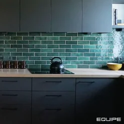 Gioia Materia Faïence Effet Zellige Vert ARTISAN 6.5x20 Green - Les Carreaux de Jean