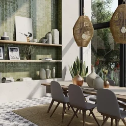 Les Carreaux De Jean  Faïence Effet Zellige Vert CHAOUEN 10x10 Forest - Les Carreaux de Jean