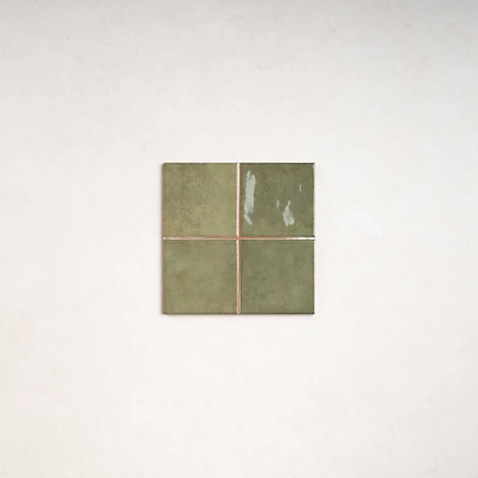 Les Carreaux De Jean Faïence Effet Zellige Vert CHAOUEN 10x10 Forest - Les Carreaux de Jean