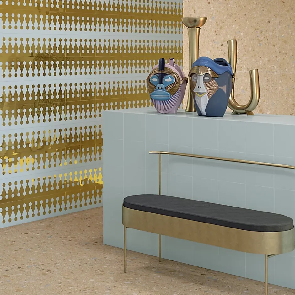 Vives Faïence Filippo Soul Garland Nacar Oro 20 x 20cm ( vendu par boite de 1 m² )