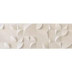 Faïence murale à motifs géométriques effet béton blanc L.90 x l.30 cm x ép.10,5 mm, Asphalt-Baldocer