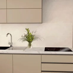 Faïence murale beige effet marbre brillant L.90 x l.30 cm x ép.10,5 mm, Balmoral-Baldocer Best