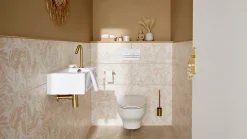 Etile Faïence murale beige sable décor feuillage 2D mat L.90 x l.30 cm x ép.10,5 mm, Aspen