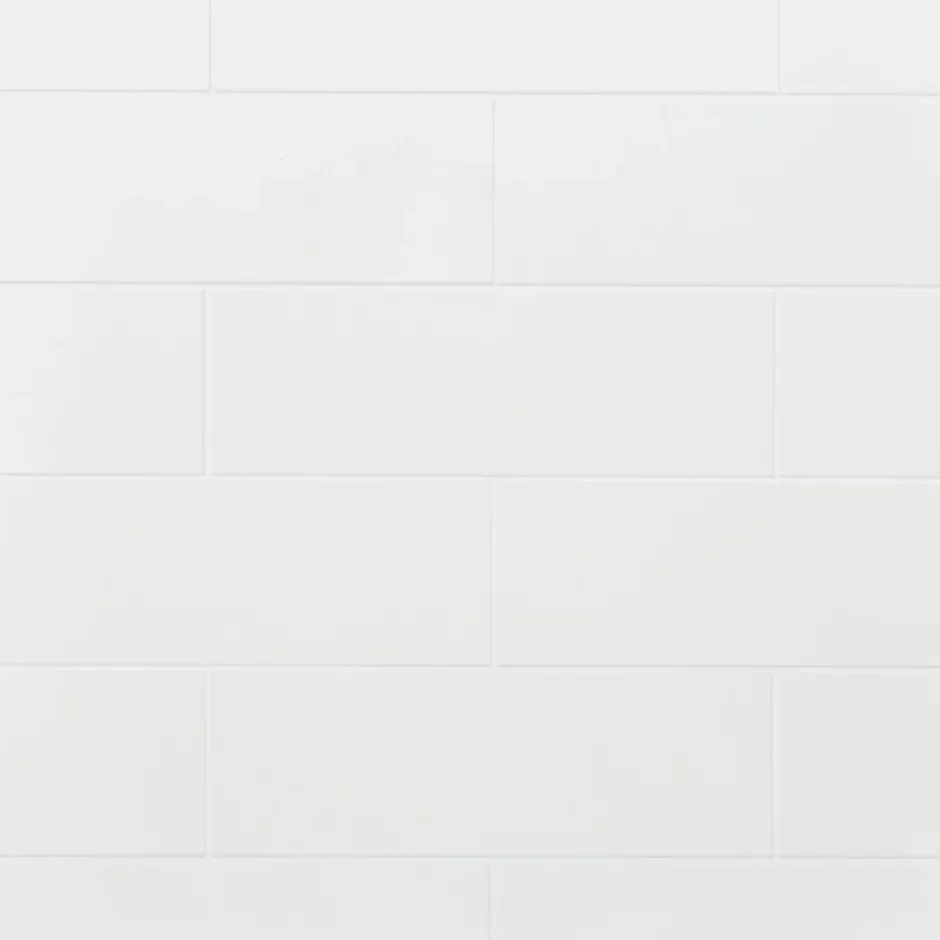 Faïence murale blanc brillant lisse L.60 x l.20 cm x ép.8,3 mm, Plain-GoodHome