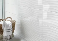 Faïence murale blanc brillant lisse L.60 x l.20 cm x ép.8,3 mm, Plain-GoodHome