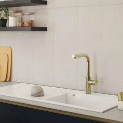 Faïence murale blanc cassé effet béton L.75 x l.25 cm x ép.9,5 mm, Anduin- Best