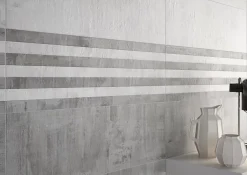 Faïence murale blanc cassé effet béton L.75 x l.25 cm x ép.9,5 mm, Anduin- Best