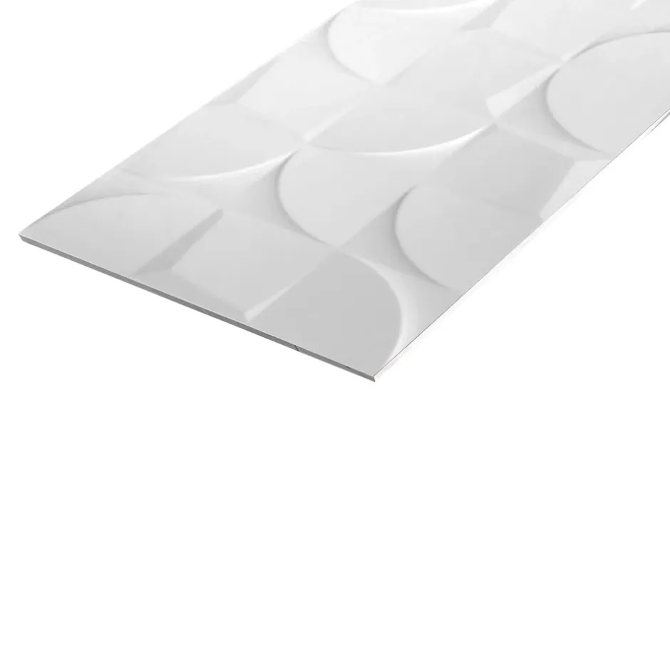 Faïence murale blanc décor géométrique L.90 x l.30 cm x ép.8,7 mm, Aragone-GoodHome Outlet