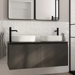 Faïence murale blanc décor géométrique L.90 x l.30 cm x ép.8,7 mm, Aragone-GoodHome Outlet