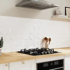 Faïence murale blanc décor géométrique L.90 x l.30 cm x ép.8,7 mm, Aragone-GoodHome Outlet