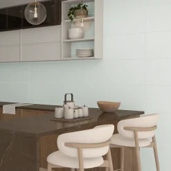 Etile Faïence murale bleu ciel mat L.90 x l.30 cm x ép.10,5 mm, Aspen