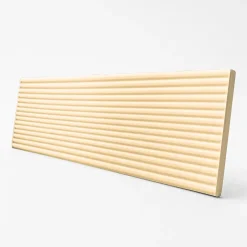 Faïence murale décor relief linéaire effet terre cuite beige clair mat L.30 x l.7 cm, Minerra