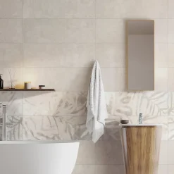 Twixit Faïence murale effet béton gris satin L.90 x l.30 cm x ép.10 mm, Brush