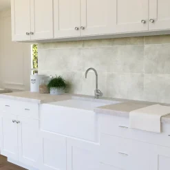 Faïence murale effet béton gris mat L.90 x l.30 cm x ép. 10,5 mm, Unik-Baldocer