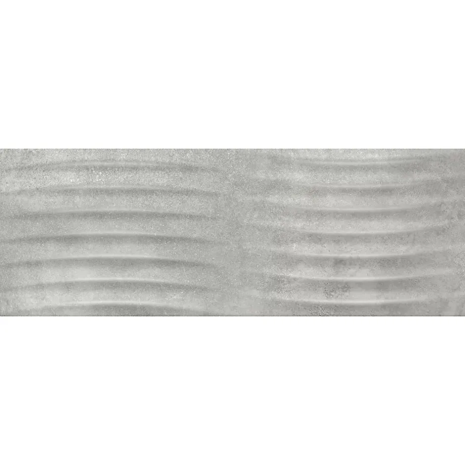 Baldocer Faïence murale effet béton gris foncé mat décor vague L.90 x l.30 cm x ép.10,5 mm, Unik