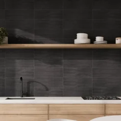 Faïence murale effet béton noir mat L.60 x l.20 cm x ép.9,5 mm, Gallery-Ecoceramic Hot