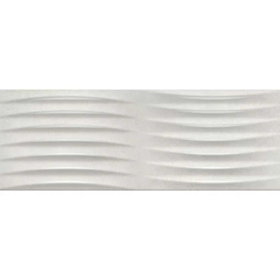 Faïence murale effet béton gris clair mat décor vague L.90 x l.30 cm x ép.10,5 mm, Unik-Baldocer Hot