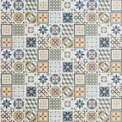 GoodHome Faïence murale effet carreaux de ciment tons beiges et bleus L.60 x l.20 cm x ép.8,3 mm, Konkrete