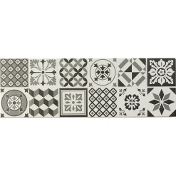 GoodHome Faïence murale effet carreaux de ciment tons noirs et blancs L.60 x l.20 cm x ép.8,3 mm, Konkrete