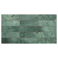 Ecoceramic Faïence murale effet marbre vert brillant L.60 x l.31,6 cm x ép.9 mm, Soul