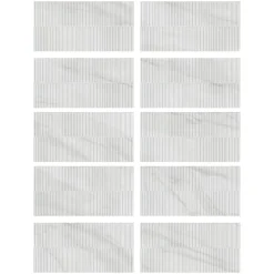 Faïence murale effet marbre blanc brillant décor texturé L.60 x l.30 cm x ép.7 mm, Celena-Ecoceramic Sale