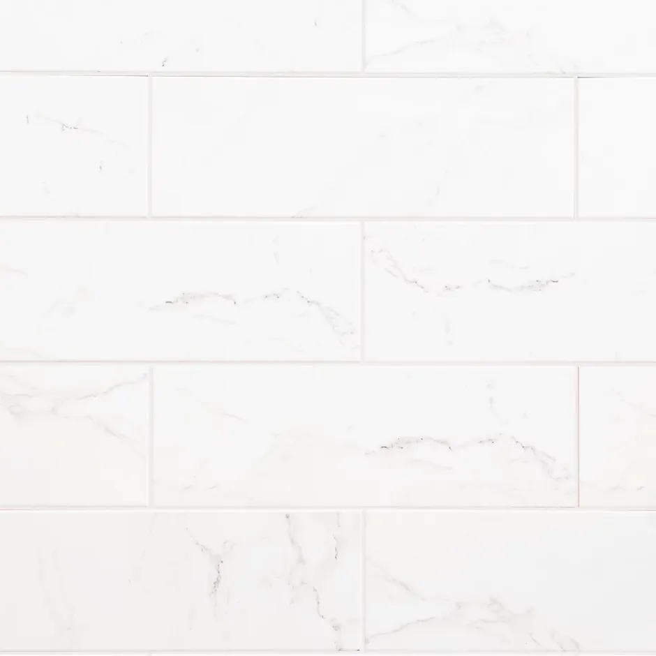 GoodHome Faïence murale effet marbre blanc L.60 x l.20 cm x ép.9,4 mm, Aruma