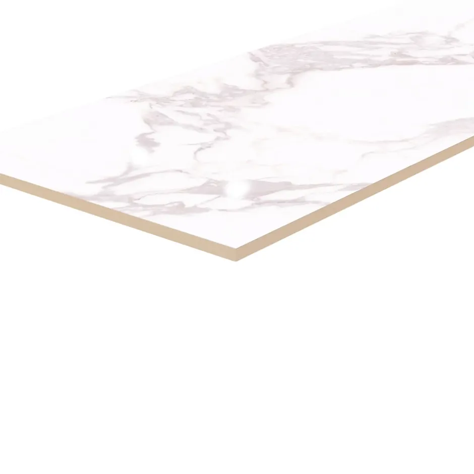 GoodHome Faïence murale effet marbre blanc brillant L.90 x l.30 cm x ép.8,7 mm, Oazis