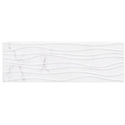 GoodHome Faïence murale effet marbre blanc décor vagues L.60 x l.20 cm x ép.9,4 mm, Aruma