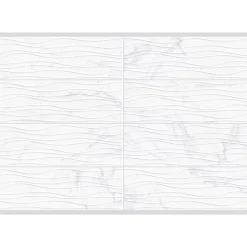 GoodHome Faïence murale effet marbre blanc décor vagues L.60 x l.20 cm x ép.9,4 mm, Aruma