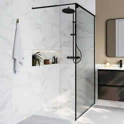 GoodHome Faïence murale effet marbre blanc mat L.90 x l.30 cm x ép.8,7 mm, Oazis