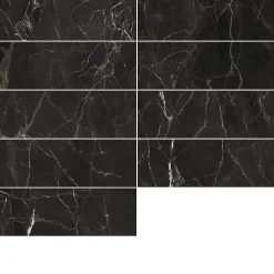 Faïence murale effet marbre noir brillant L.60 x l.20 cm x ép.9,4 mm, Aruma-GoodHome Best