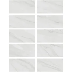 Ecoceramic Faïence murale effet marbre blanc brillant L.60 x l.30 cm x ép.7 mm, Celena