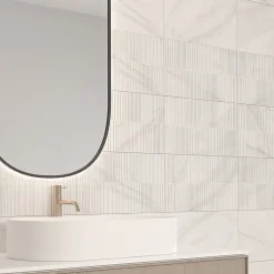 Ecoceramic Faïence murale effet marbre blanc brillant L.60 x l.30 cm x ép.7 mm, Celena