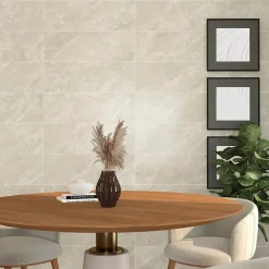 Faïence murale effet marbre taupe brillant L.90 x l.30 cm x ép.10,5 mm, Balmoral-Baldocer