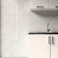 Ecoceramic Faïence murale effet marbre gris brillant L.60 x l.30 cm x ép.7 mm, Celena