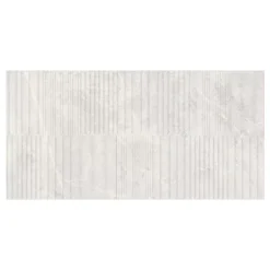 Ecoceramic Faïence murale effet marbre gris brillant décor texturé L.60 x l.30 cm x ép.7 mm, Celena