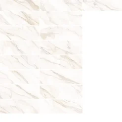 Faïence murale effet marbre blanc et doré brillant L.60 x l.20 cm x ép.9,4 mm, Aruma-GoodHome Hot