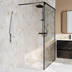 Faïence murale effet marbre blanc et doré brillant L.60 x l.20 cm x ép.9,4 mm, Aruma-GoodHome Hot