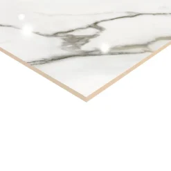 GoodHome Faïence murale effet marbre brillant blanc et doré L.90 x l.30 cm x ép.8,7 mm, Oazis