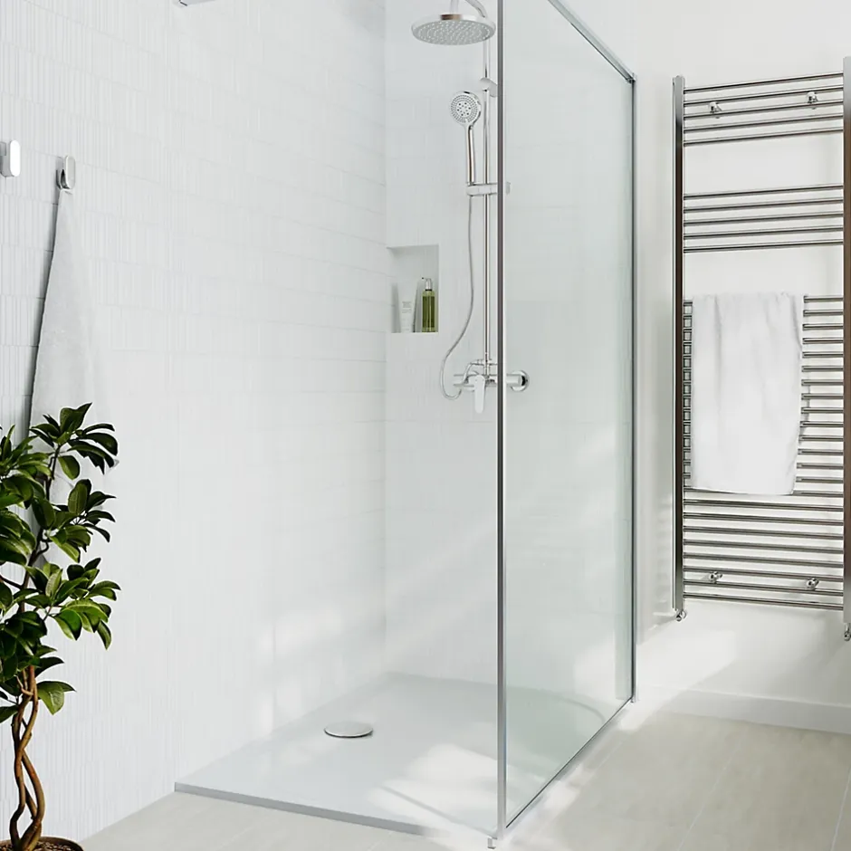 Faïence murale effet origami blanc L.90 x l.30 cm x ép.10,5 mm, Aragone-GoodHome Hot