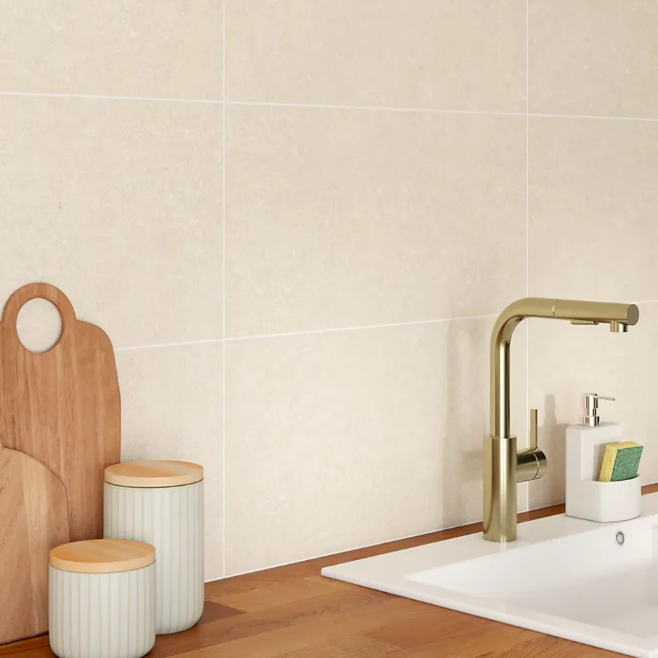 Faïence murale effet pierre ivoire mat L.60 x l.30 cm x ép.9 mm, Urano-Azulejos Benadresa Online