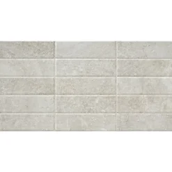 Alaplana Faïence murale en terre cuite effet pierre gris décor mat L.60 x l.30 cm x ép.8,5 mm, Nor