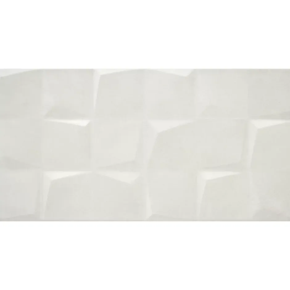 Alaplana Faïence murale en terre cuite effet béton décor blanc mat L.60 x l.30 cm x ép.8,5 mm, Taris